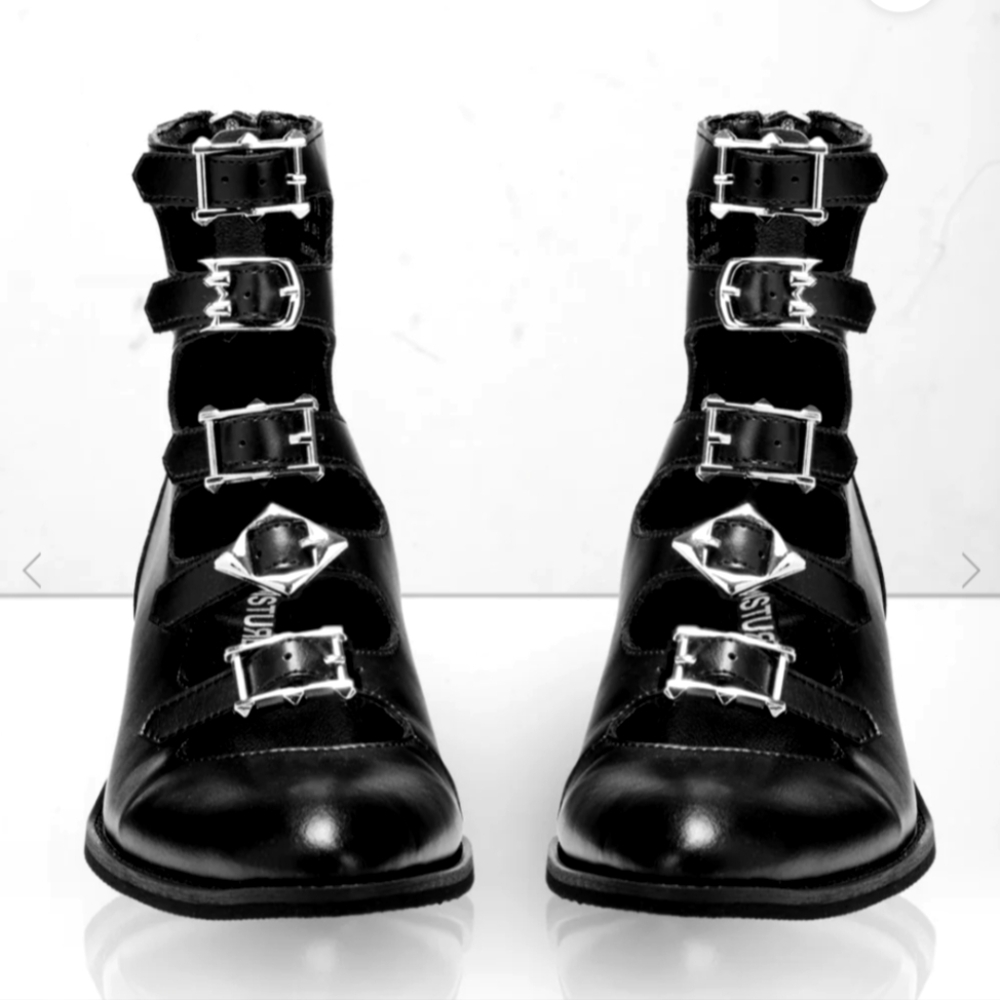 NIB Black Bridget Buckled Ankle Booties